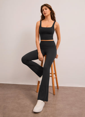 High Rise Pocketed Leggings - Butterluxe Fabric, 32 Inch Tall Black - view 1