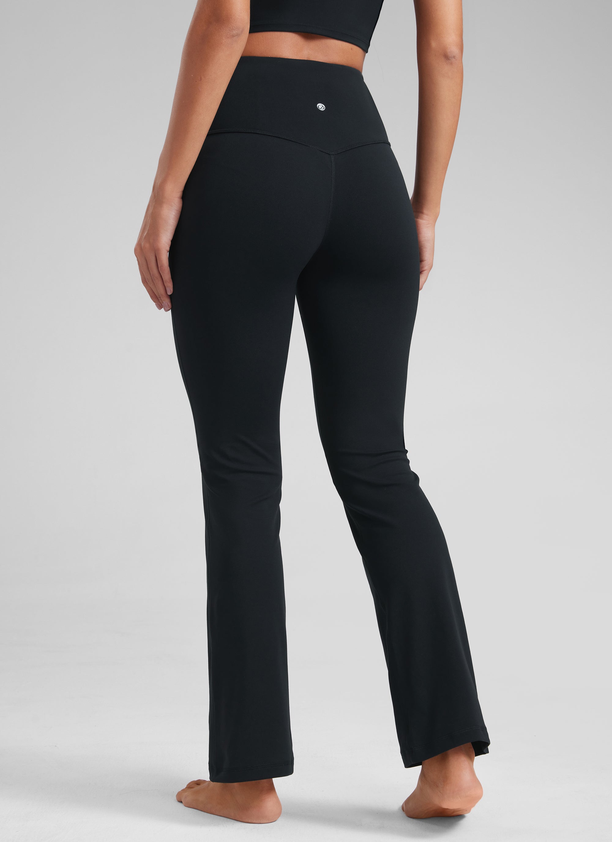 Flared Yoga Leggings with Pockets - Butterluxe, 29 Inch Black - view 2