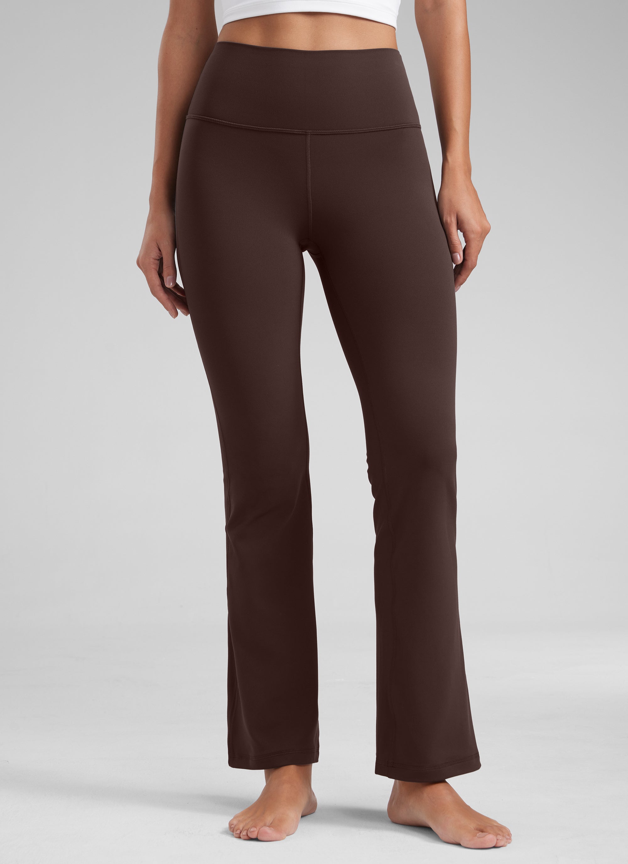Flared Yoga Leggings with Pockets - Butterluxe, 29 Inch Hot Fudge Brown - view 1
