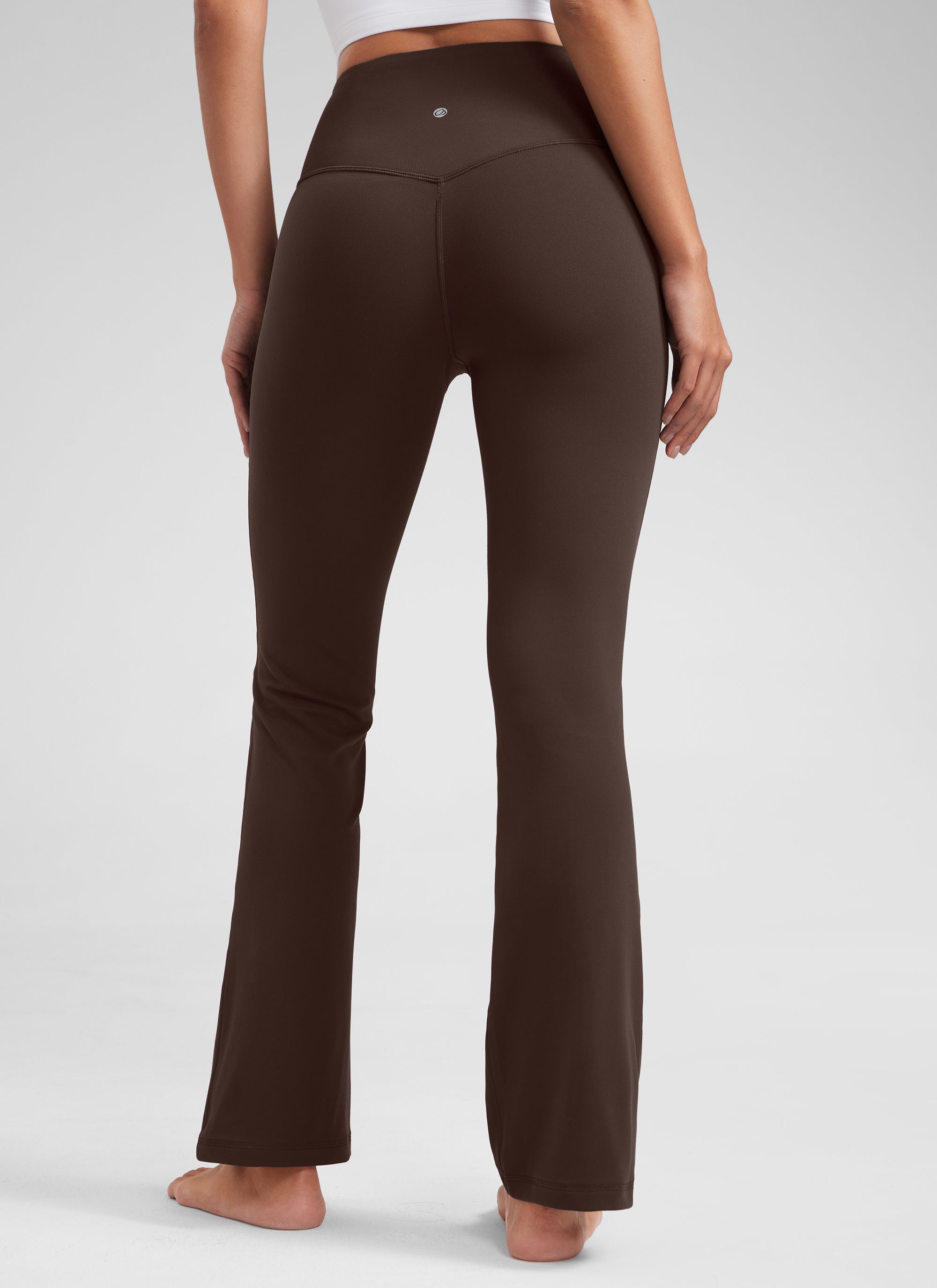 Flared Yoga Leggings with Pockets - Butterluxe, 29 Inch Hot Fudge Brown - view 2