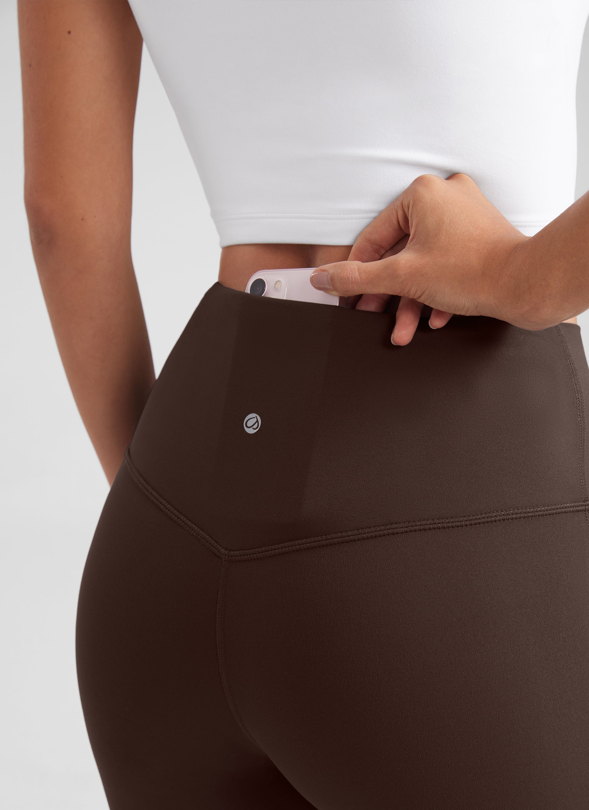 Flared Yoga Leggings with Pockets - Butterluxe, 29 Inch Hot Fudge Brown - view 4