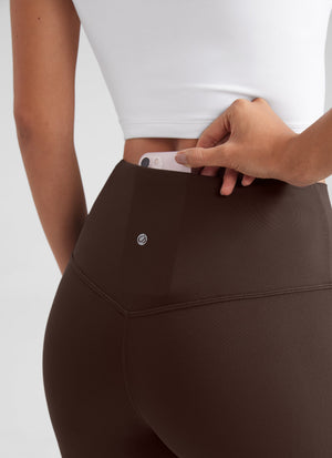 Flared Yoga Leggings with Pockets - Butterluxe, 29 Inch Hot Fudge Brown - view 4