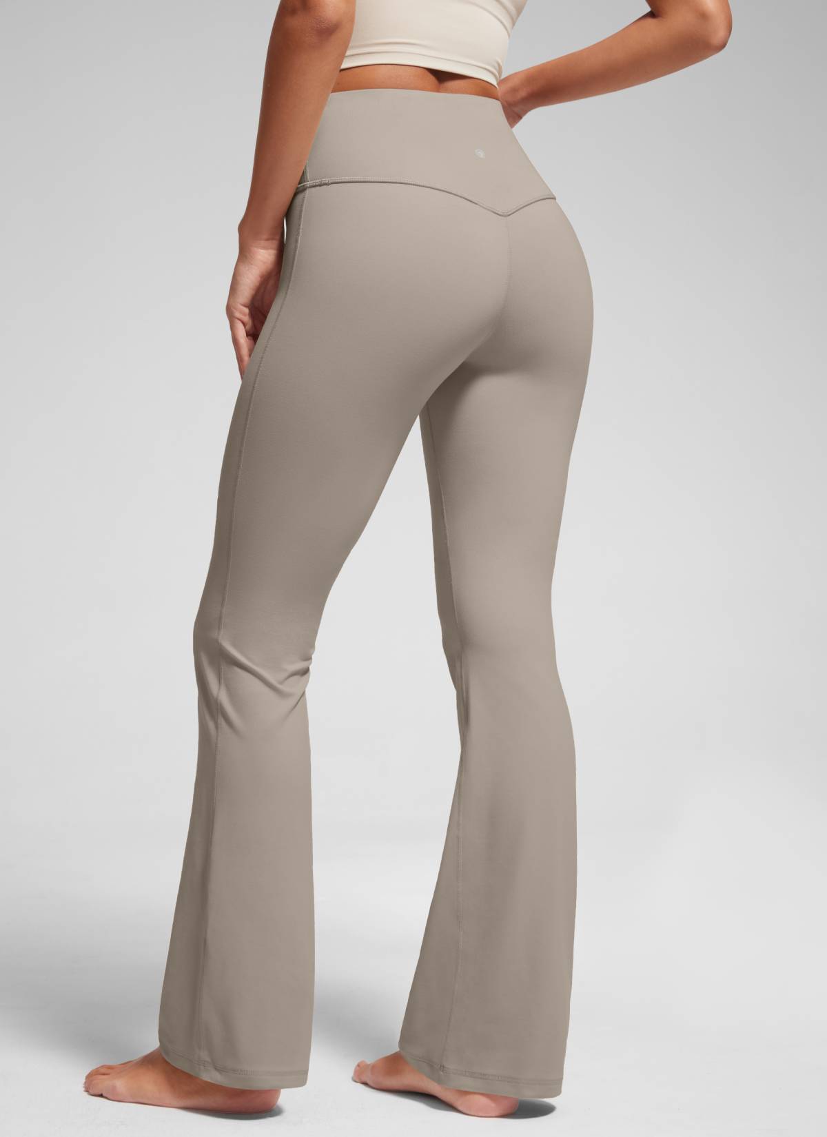 Flared Yoga Leggings with Pockets - Butterluxe, 29 Inch Warm Ash Grey - view 2