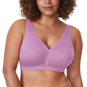 Close-up of adjustable strap and seamless cup edge on wireless full coverage bra - MissFine