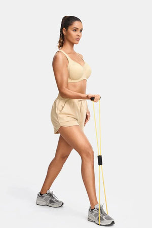 Back view of plus size sports bra with adjustable straps and hook-and-eye closure - MissFine