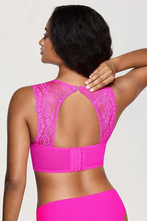 Back view displaying wide support band and multi-row hook-and-eye back closure - MissFine