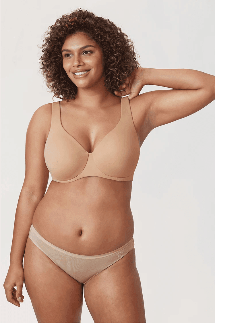Back view of plus size bra with wide band and triple hook-and-eye back closure - MissFine