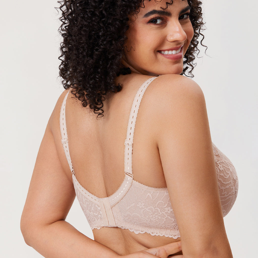 Floral Lace Minimiser Bra – Fashion Fit