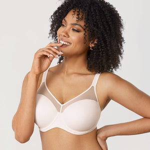 Side angle showing lightly padded underwired cups and adjustable straps on brown bra - MissFine
