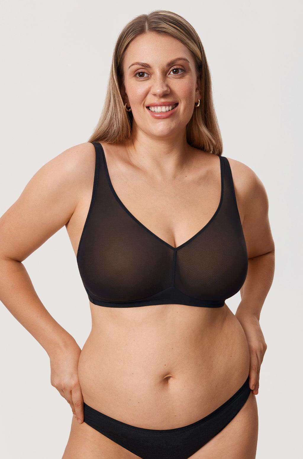 Close-up of nude seamless full cup bra highlighting smooth cups and wide underband - MissFine