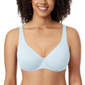 Front view of light blue cotton full cup underwired plus size bra with seamless molded cups - MissFine