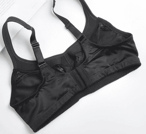 Front view of white non-wired full coverage bra with smooth cups and lace detail at neckline - MissFine