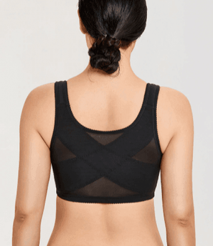 Back view of plus size bra with wide supportive band and seamless construction - MissFine