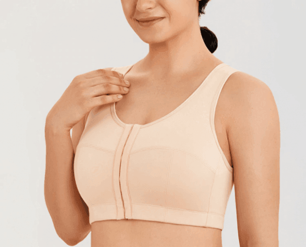 Side angle showing seamless nude plus size bra and smooth full coverage cups - MissFine