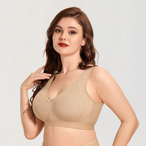 Side angle of nude non wired full cup bra showing smooth seamless cups - MissFine