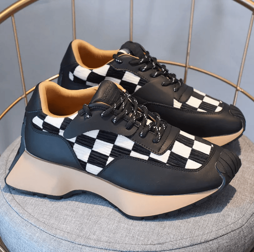 Leather corduroy sneakers in a Trendy pattern for a hysterical look