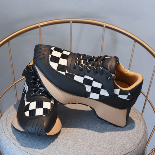 Leather corduroy sneakers in a Trendy pattern for a hysterical look