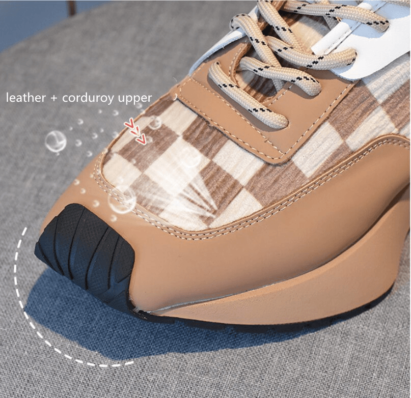 Leather corduroy sneakers in a Trendy pattern for a hysterical look