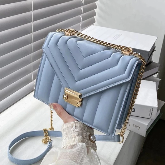 A designer's evening bag for a trendy fashion show for a woman with confidence