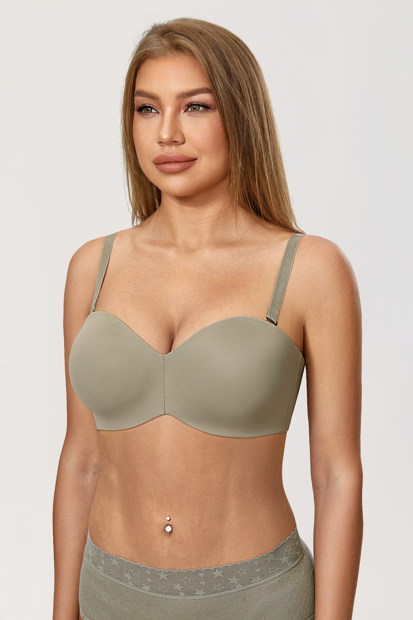 Gentle-bone supported strapless bra for an unsophisticated feminine look