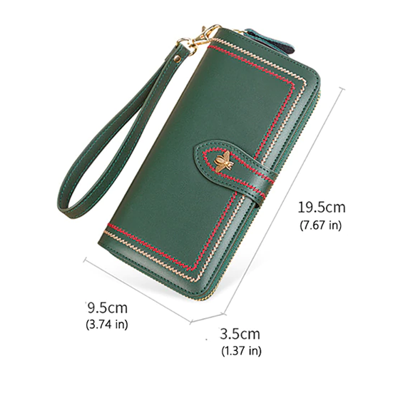 An original leather wallet with a convenient patented distribution of cells for a unique fashionable look