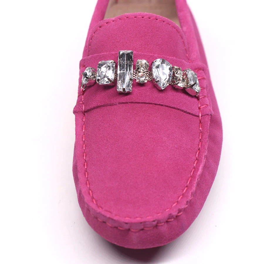 Leather moccasin from Spain in a zircon finish perfect for quality fashionable look