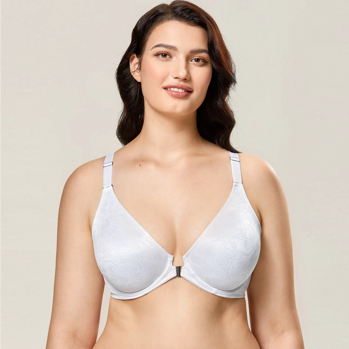 Comfortable front-closing bone bra for comfortable grip