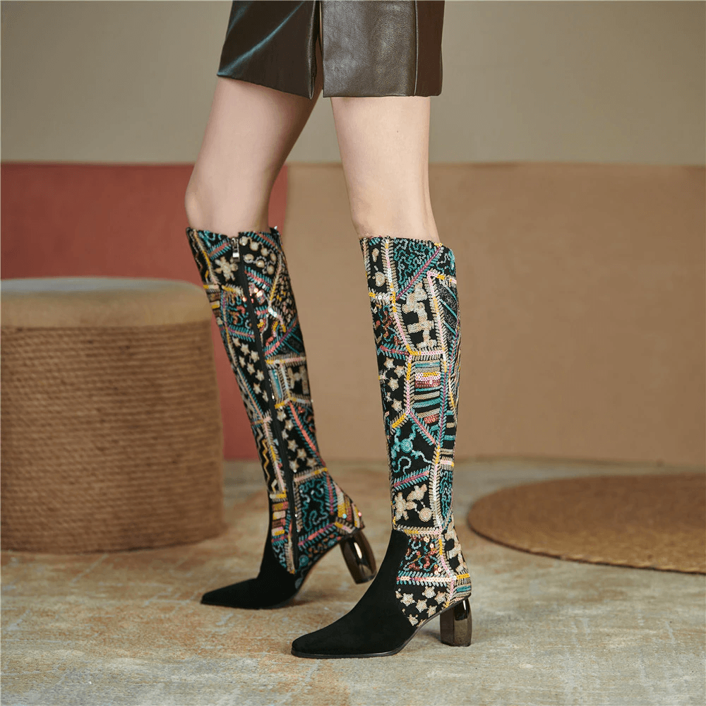 Italian women's boot combined with gorgeous handmade for a winning look