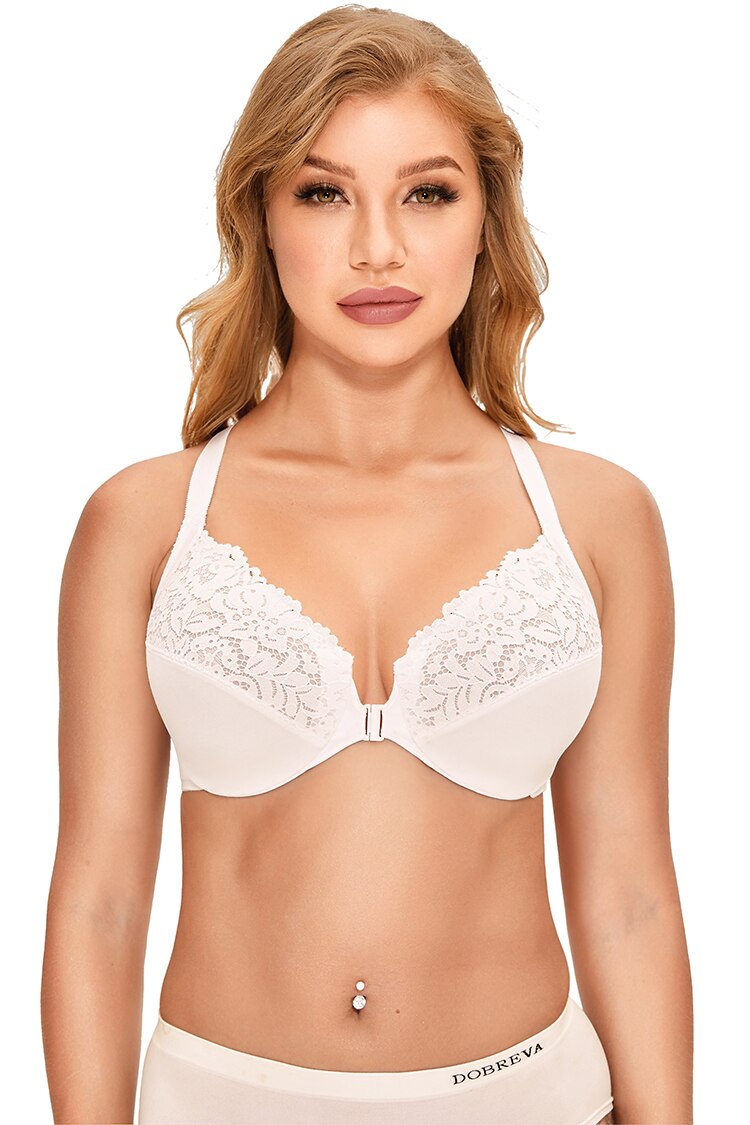 Cotton bra with a clever front closure and balancing back support